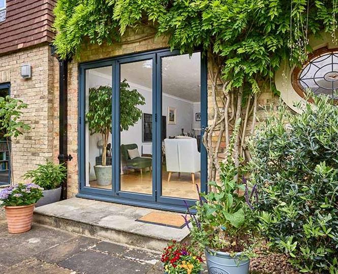 Anthracite Grey aluminium Bifold door