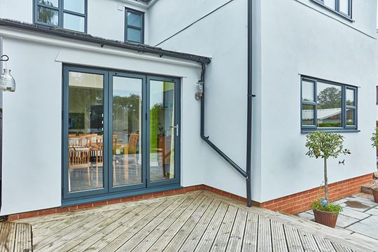 Anthracite grey three panel bifold door