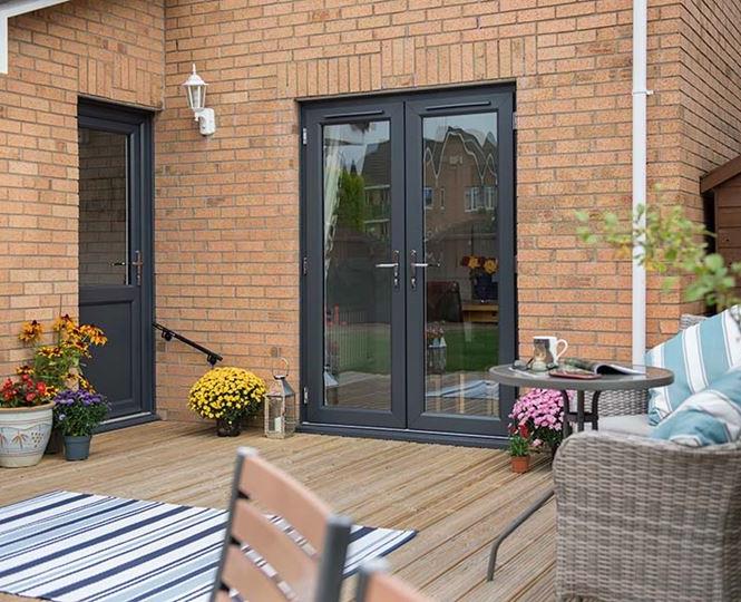 Anthracite grey uPVC French and back door