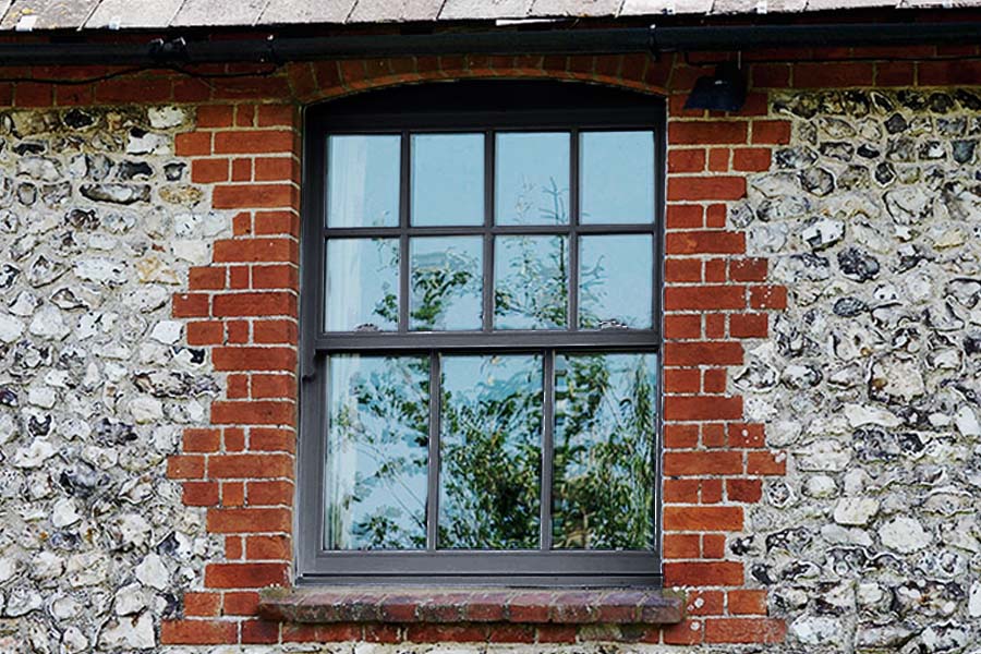 Anthracite Grey wooden sash window