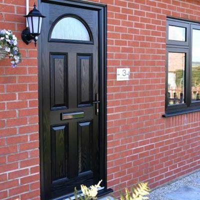 Rochester Black composite front door Anglian Home Improvements