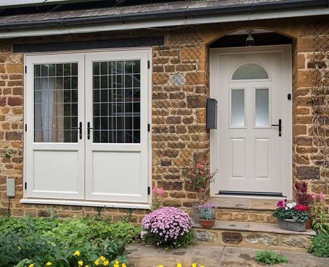 Cream uPVC French and back door