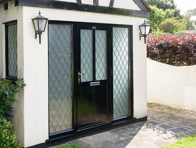 Jet Black aluminium exterior door Anglian Home UK