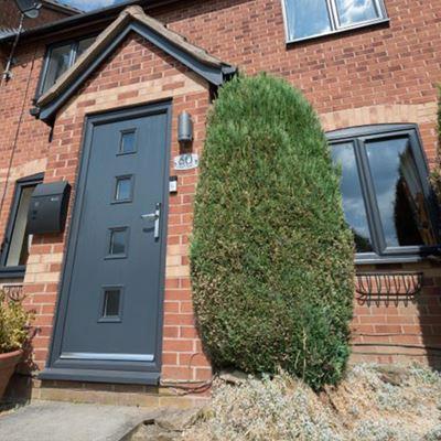 Barcelona Grey modern composite front door from Anglian Home UK