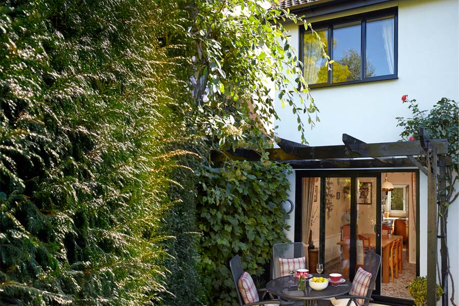 Jet black aluminum window and black aluminium patio door