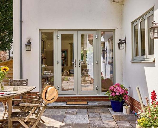 uPVC Agate Grey French doors