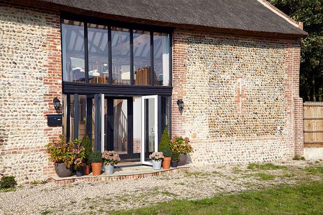 uPVC dual anthracite grey French doors