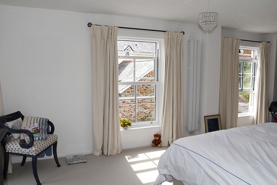 uPVC sash windows in bedroom