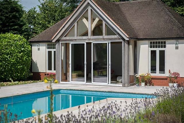 White aluminium sliding patio doors