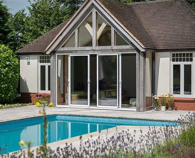White aluminium sliding patio doors