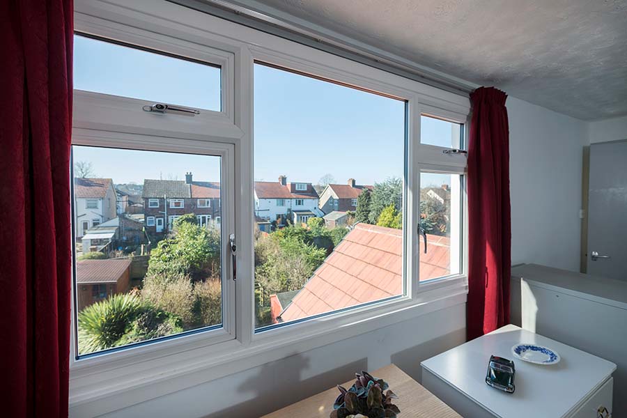 White Edwardian casement window
