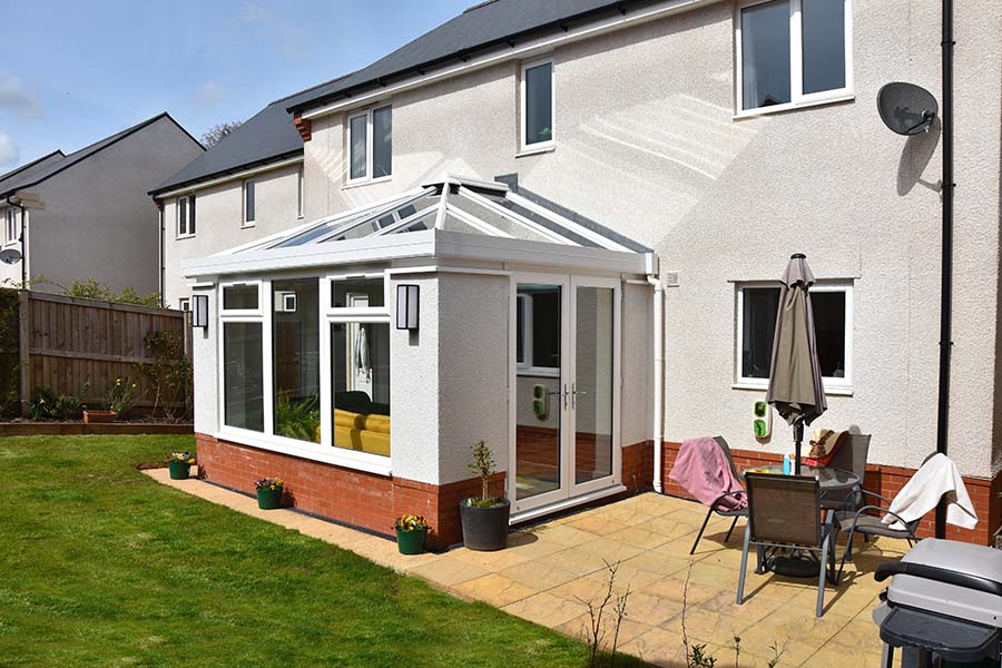 White Orangerie with French doors