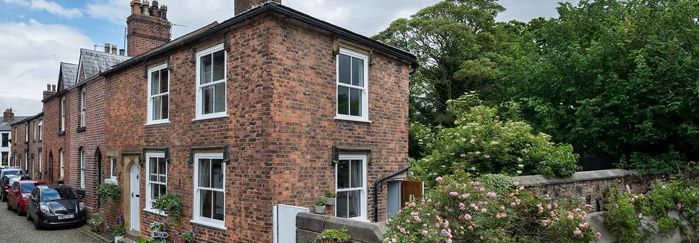 White timber Victorian casement window whole house