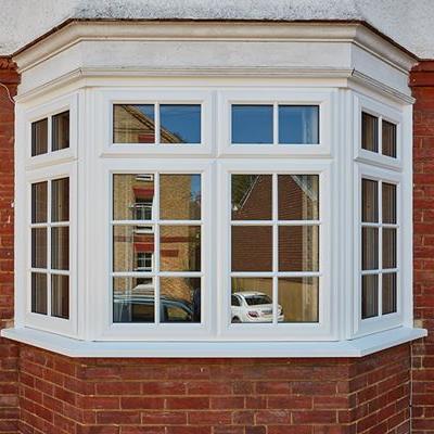 White uPVC casement bay window