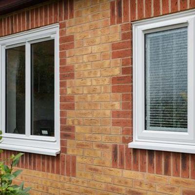 White uPVC casement windows