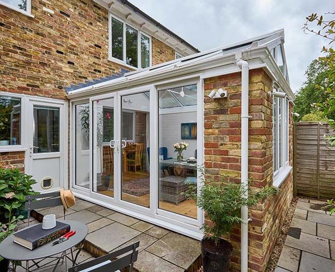 White uPVC sliding patio doors on living space