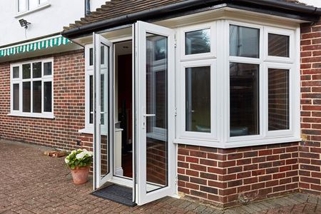 White Knight uPVC triple glazed French doors and casement windows