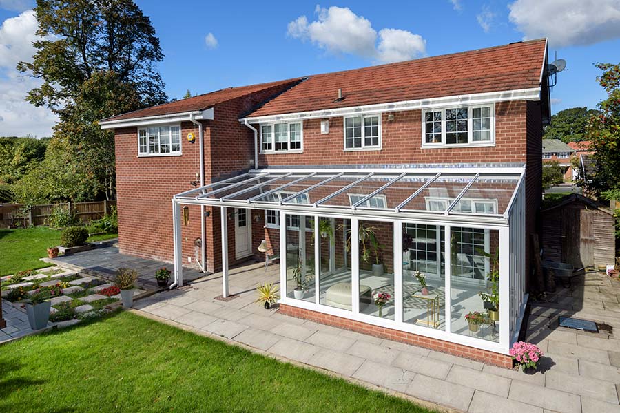 White uPVC veranda whole house view