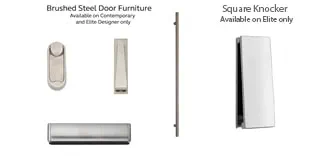 Composite front door furniture in Brushed Steel Anglian Home UK