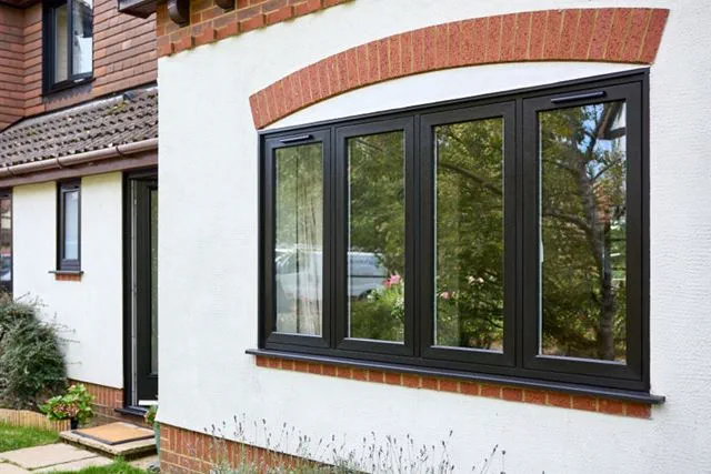 Black uPVC flush windows and door