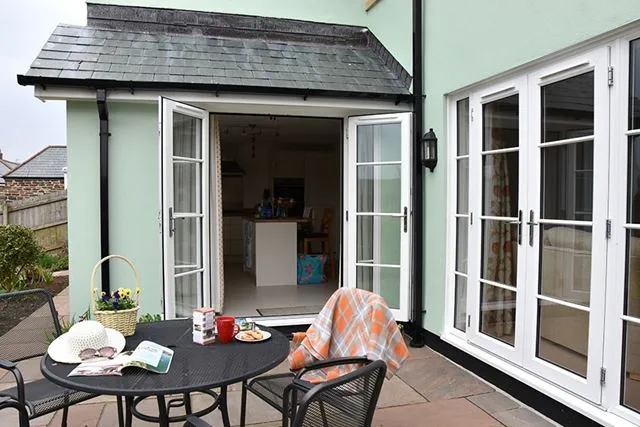 Dual agate grey uPVC French doors