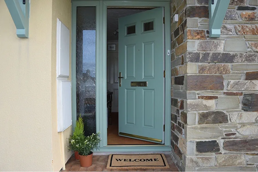 Sage green Ripon traditional composite door