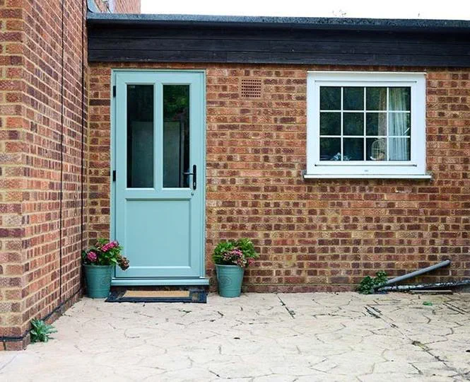 Sage green uPVC back door